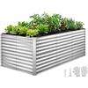 VEVOR Fioriera Rialzata in Metallo Rettangolare per Giardinaggio, Aiuola Rialzata per Esterno 2400x1200x860 mm Senza Fondo Antiruggine per Coltivazione Piante Orto Fiori Verdure da Giardino