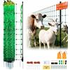 VEVOR Kit Rete per Recinzione Elettrica 1,06x49,98 m Recinzione in PE con Paletti Doppi Punte, Rete Portatile per Capre, Pecore, Agnelli, Cervi, Maiali, Cani, Cortili, Fattorie