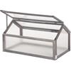 Outsunny Mini-Serra, Casa per Piante Compatta in Legno, Pannelli in Policarbonato, Apertura di Ventilazione, 90x52x49,5 cm, Grigio | Aosom Italy