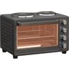 HOMCOM Forno Elettrico da Appoggio 28L 2600W con Piastre Riscaldanti, Temperatura Regolabile, Timer e Teglia, 48,6x36,3x33 cm, Nero | Aosom Italy