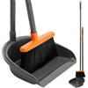TreeLen Lightweight Upright Standing Broom and Dustpan Combo, 52'' Indoor Broom with Dustpan Combo Set for Home Kitchen Room Office Lobby
