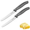 Westmark Coltello da Colazione Daily-Slice - 2 pratici coltelli con doppia lama seghettata per pane, panini e pomodori, lavabili in lavastoviglie - Acciaio inossidabile