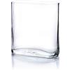 WGVI Glass Vase Vaso di Vetro Block, 3x7x8H