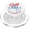 Fourth of July USA Cooler Party Retro Am Chill the Fourth Out Vintage Rosso Bianco Blu Cooler Beer USA PopSockets PopGrip per MagSafe