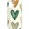 Sage Green Cream Beige Hearts Gifts Custodia per iPhone 17 Cuore Verde Doodle Modello Salvia Verde Beige San Valentino