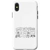 Soccer Doodle Art Custodia per iPhone X/XS Calcio Calcio Giorno Doodle Giocatore Fan