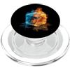 Cool Ice Outfit Cubo caldo e freddo per gli amanti del costume delle fiamme ghiacciate PopSockets PopGrip per MagSafe