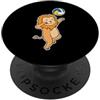 Volleyball animal sport ball fan Hobby f Lion gioca a Pallavolo PopSockets PopGrip Adesivo