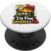 Sarcastic Chaos Creations Caotico Cassonetto Fuoco Sarcastico Tutto Ok PopSockets PopGrip Adesivo
