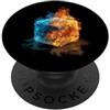 Cool Ice Outfit Cubo caldo e freddo per gli amanti del costume delle fiamme ghiacciate PopSockets PopGrip Adesivo