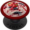 Berry Cream Dream Designs Berry Cream Dream Strawberry Dessert - Impugnatura per telefono PopSockets PopGrip Adesivo