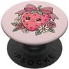 Bow&Blush Kawaii Fragola Carino Coquette Girly Donne Bow Rose PopSockets PopGrip Adesivo