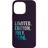 Birthday Gift Limited Edition July 2006 Custodia per iPhone 14 Pro Max Edizione Limitata Luglio 2006 Retro Vintage 2006