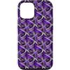 Curved Motion Abstract Gifts And Tees by Custodia per iPhone 12/12 Pro Anni Ottanta Blu Lilla Su Grigio Astratto Curva Ripetizione Pattern