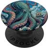 Art Nouveau Sea Creatures Art Nouveau Kraken Polpo Mare Mostro Nave PopSockets PopGrip Adesivo