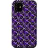 Curved Motion Abstract Gifts And Tees by Custodia per iPhone 11 Anni Ottanta Blu Lilla Su Grigio Astratto Curva Ripetizione Pattern