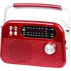 Trevi RDA 70 BR Radio Portatile Wireless Multibanda FM AM SW con USB, Micro SD, MP3 e Batteria Ricaricabile al Litio, Compatta, Versatile e Ideale per Viaggi, Rosso