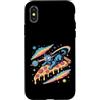 Cosmic Dreamer Design Custodia per iPhone X/XS Laser Eyes Pizza Surfer Cat Retro Vaporwave Space