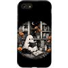Librarian Ghost Book Lover Custodia per iPhone SE (2020) / 7/8 Ghost Reader Book Lover Black Cat Cozy Library Moon