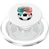 Floral Field Athletics Pallone da calcio con fiori acquerello e fiocchi PopSockets PopGrip per MagSafe
