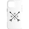 Fun Designs Custodia per iPhone 16 Pro Max Bussola frecce Nord Sud Est Ovest Avvent