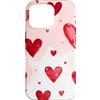 Cute Red Hearts Pattern Gifts Custodia per iPhone 16 Pro Cuore Rosso Doodle Pattern San Valentino