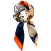 MEISEE 100% pura seta di gelso sciarpa quadrata 27 x27-70CM sciarpa per la testa per le donne in seta naturale fazzoletto stampato Foulard, Colore Caffè Arancione Cavallo, 27in