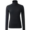 HieasyFit - Maglia termica da donna in cotone, a maniche lunghe, a collo alto, con collo alto - nero - L