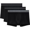 Hom Set di 3 Boxer Leonard #2 Boxer Briefs da Uomo (Confezione da 1), Set di 3: Nero Cintura a Contrasto, S