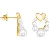 SOFIA MILANI - Orecchini da Donna in Argento 925 - Placcati in Oro - Orecchino a Perno a Cuore i Perla - E3067