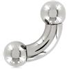 Inoki - Bilanciere curvo in titanio con sfere interne a vite - Spessore 6 mm, Lung. int. 14 mm, Palla 10 mm