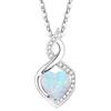 FANCIME Collana da donna in oro bianco 585 14 carati con ciondolo a forma di cuore con diamante coltivato in laboratorio, gioiello regalo per donne, fidanzata, moglie, madre
