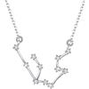 Clearine Collana 925 Argento per donna - Acquario Costellazione zodiacoo 12 Oroscopo Astrologia zircone pendente Regalo di compleanno Trasparente