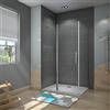 GENERIC 90x90 cm Box Doccia Angolare Porta Battente con Parete Laterale Vetro 6 mm Temperato Anticalcare con Barra Stabilizzatrice Cromato Lucido Alto 195 cm
