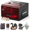 ACMER Macchina per incisione laser ACMER K1 12W, macchina laser chiusa Classe 1 con estrazione fumi, taglierina e incisore laser ad alta precisione 0,01 mm per fai da te, legno, metallo e creazione regali