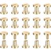 QUARKZMAN 25Pack Viti In Ottone Chicago Screws, 6x8mm Testa Piatta Vite Post Binding Chiodo Rivetti Per DIY Artigianato In Pelle Cinture Cinghie, Tono Ottone
