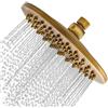 Aopoy Soffione Doccia Fisse Rotondo In Ottone Spazzolato Anticato Soffione Doccione Cascata Da Con Filtro Adatto Per Doccia Da Bagno Connettore G1 / 2 Stile Vintage Bronzo (oro, 20 * 20)