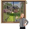 WEIZON Zanzariera Magnetica Finestra 55x115cm Nero Chiuso automaticamente Pieghevole Totalmente Magnetica,senza forare per Soggiorno Camera da Letto Balcone