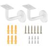 sourcing map 2 staffe per corrimano in acciaio inossidabile, supporto piatto per corrimano da 7,6 cm, staffe per binario quadrato con vite di montaggio per ringhiere per scale Guardrail, bianco