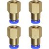 Okaywork 4pcs raccordi pneumatici a innesto con filettatura interna Connettore pneumatico con connettore rapido da 1/8 a 8 mm Connettore pneumatico dritto da 8 mm,attacchi rapidi aria compressa