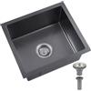 Generisch Lavello da cucina singolo, in acciaio inox, nero, da incasso con scarico, piccolo lavello da 35 x 25 / 38 x 30 / 35 x 50 / 45 x 40 cm, moderno Single Bowl Kitchen Sink (45 x 40 cm)