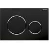 Geberit, Placca di comando Sigma20 115.882.14.1, per risciacquo a 2 quantità, colore nero opaco, cromo 115882141