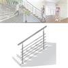 LARS360 200 cm, ringhiera per scale, diametro 42 mm, barre per ringhiera in acciaio inox, 5 barre trasversali, ringhiere per terrazze, montaggio a pavimento, kit di montaggio per interni ed esterni,