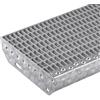 Fenau Scala a griglia 900 x 270 mm, larghezza maglie 30 x 10 mm, zincato, antiscivolo, resistente alle intemperie, in metallo, ideale per interni ed esterni