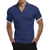 KUYIGO Polo da Uomo a Maniche Corte e Lunghe Camicie Casual in Cotone dal Design Essenziale Slim Fit L Navy