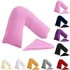 Buzzbuy Federa per cuscino a forma di V, 100% policotone, supporto ortopedico per schiena e collo, per gravidanza/allattamento, solo federa per cuscino, chiusura a busta (rosa)