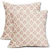 Sivirary Copricuscini Floreali Rosa 40,6x40,6 cm Set di 2, Federe Decorative con Motivo Vintage a Blocchi Floreali per Esterni Farmhouse Copricuscini Primavera Estate Decorazione Rustica Divano Poltrona Letto