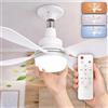 CLAR Ventilatore da Soffitto con Luce, Ventilatore a Soffitto con Luce, Ceiling Fan with Light and Remote Control, Ventilatori con Telecomando