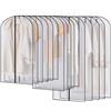 Jissta 16PCS Custodia Porta Abiti, Copriabiti da Armadio 60×80/100/120cm, Trasparenti Copriabiti con Cerniera Antipolvere, Custodie per Abiti per Giacca, Camicie, Gonne（Nero）