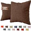 SoNiT home decor SONIT - Federe Cuscini Marrone 40x40 cm, Set 2 Federe Divano in Cotone Loneta con Cerniera Nascosta, Copri Cuscini Decorativi per Letto e Divano, Fodere Resistenti e Lavabili Arredo Casa